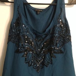 Dark teal fancy top